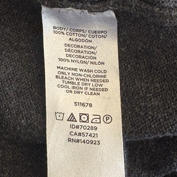 LOFT Sweater Snowflake Knit Charcoal Gray Christmas Pullover Cotton Women's S - Picture 6 of 6